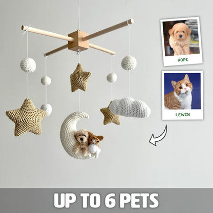 Pet Moon Brown | Custom Crochet Pet Nursery Baby Mobile